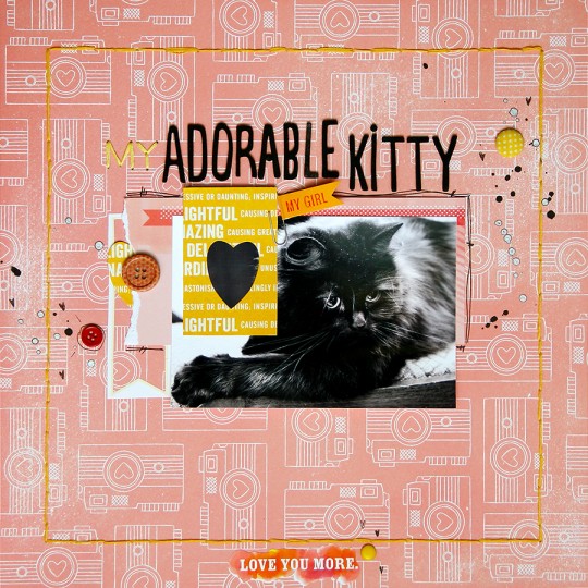 Layout Monday #9: Скрап сторінка Adorable Kitty