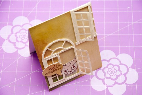 Листівка ручної роботи використовуючи папір DIY Shop від Crate Paper та ніж Window Four S2-052 від Spellbinders