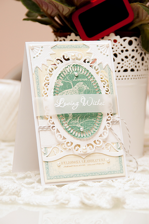 Loving Wishes Card by Yana Smakula using dies from Spellbinders and papers from Graphic 45