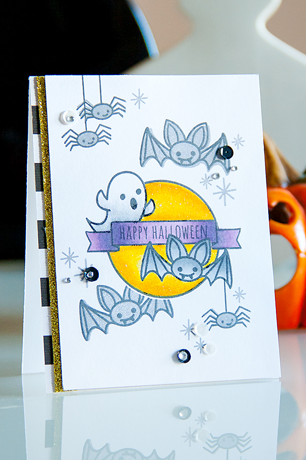 Yana Smakula | Neat & Tangled Happy Halloween Card Creepy Cute. For more cardmaking ideas and videos, please visit http://www.yanasmakula.com/?lang=en