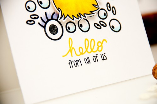Yana Smakula | The Alley Way Stamps Monster Cards stamped one layer card #stamping