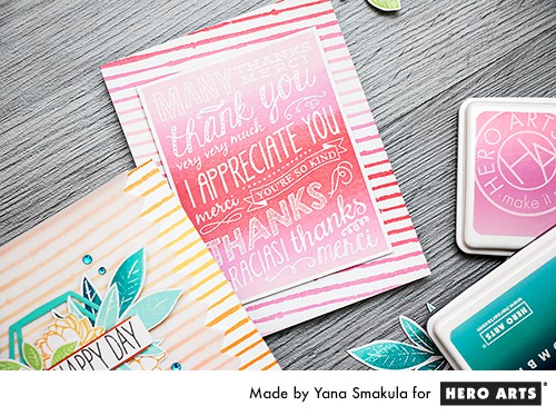 Fun ombre backgrounds with 6x6 stamps from Hero Arts. Video