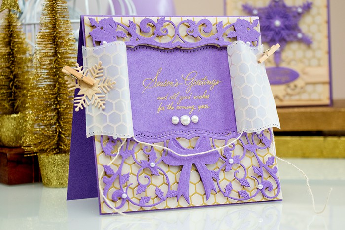 Spellbinders | Holiday Window Card. Video. Card using S5-236 Create a Flake ⦁ S6-025 6 x 6 Matting Basics A ⦁ S6-042 6 x 6 Holly Deco Accent