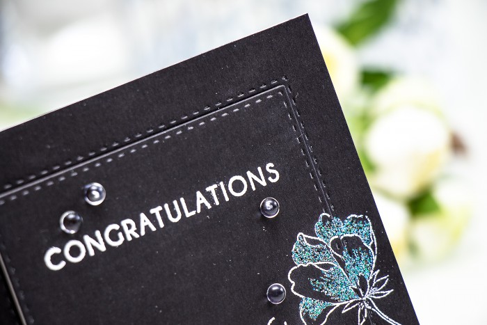 Altenew | Congratulations Card using Peony Bouquet stamp set and WOW embossing powders. By Yana Smakula