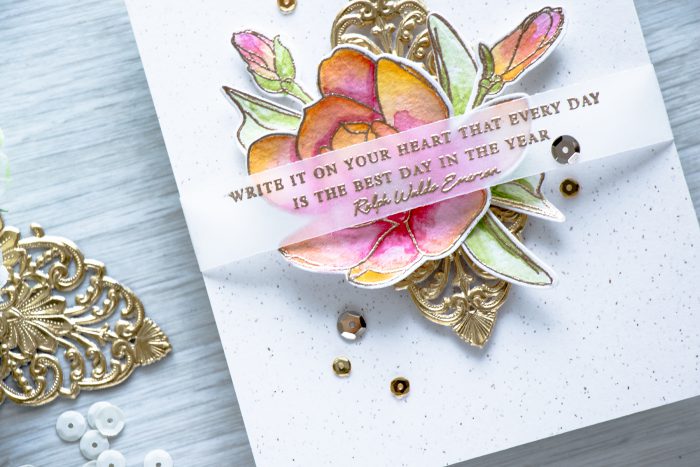 Altenew | Every day is the best day in the year card using Beautiful Quotes and Magnolias for Her stamps