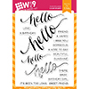 Wplus9 Hand Lettered Hello Stamps