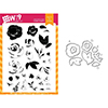 Wplus9 Freehand Florals Clear Stamp and Die Combo