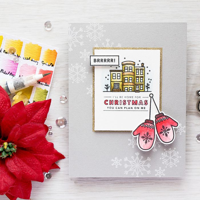 Hero Arts | I'll Be Home For Christmas Simple Stamped & Watercolored Card