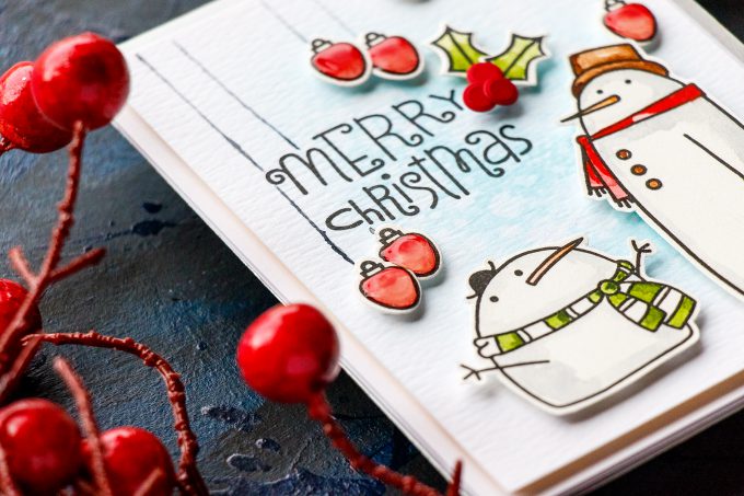 Paper Smooches | Christmas in July! Merry Christmas Watercolor Card. Blog Hop + Giveaway