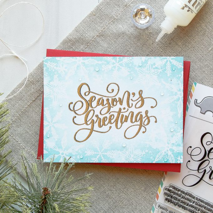 Mama Elephant | Season's Greetings Christmas Snowflakes Card by Yana Smakula
