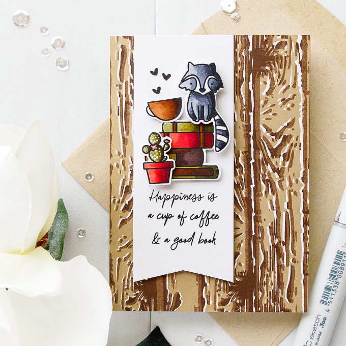 Waffle Flower | Happiness Is A Cup of Coffee and a Good Book Card by Yana Smakula