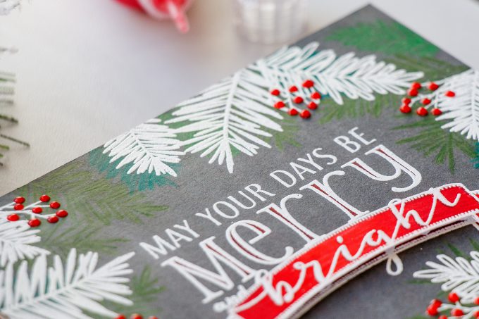 WPlus9 | Pencil Colored and Heat Embossed Holiday Card