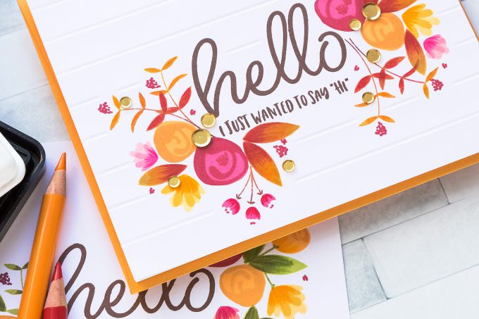 STAMPtember | WPlus9 - One Layer Fall Layered Floral Card by Yana Smakula. Video tutorial #cardmaking #yscardmaking #stamptember #wplus9 #onelayercard