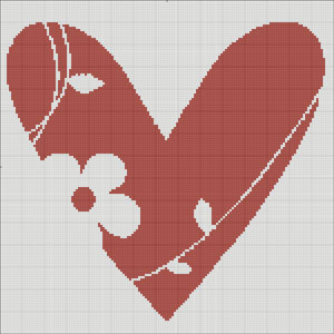 Схема для вишивки хрестиком - Серце