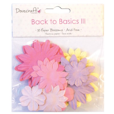 Набір паперових квітів Back to Basics III Blossoms, 30 шт