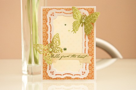 Листівки із новими ножами від Spellbinders (Summer CHA 2012). Листівка Hello From The Heart