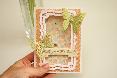 Листівки із новими ножами від Spellbinders (Summer CHA 2012). Листівка Hello From The Heart