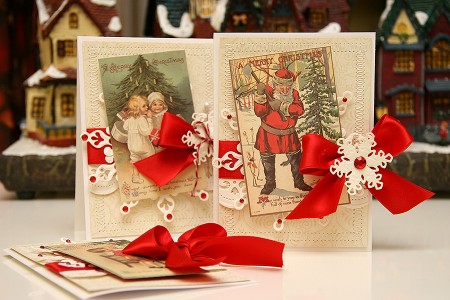 Новорічні листівки із колекції Christmas Village а ножів Spellbinders. Продовження. Серія листівок A Merry Christmas