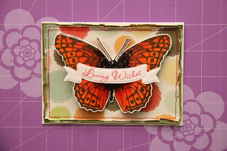 Листівка з метеликом Loving Wishes для Stampendous