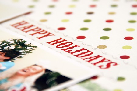 Сторінка Happy Holidays для Арт Уголка зі штампами Stampendous