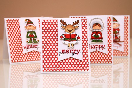 Серія новорічних листівок із кумедними персонажами для Stampendous