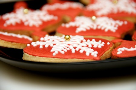 Печиво - новорічні кульки зі сніжинками