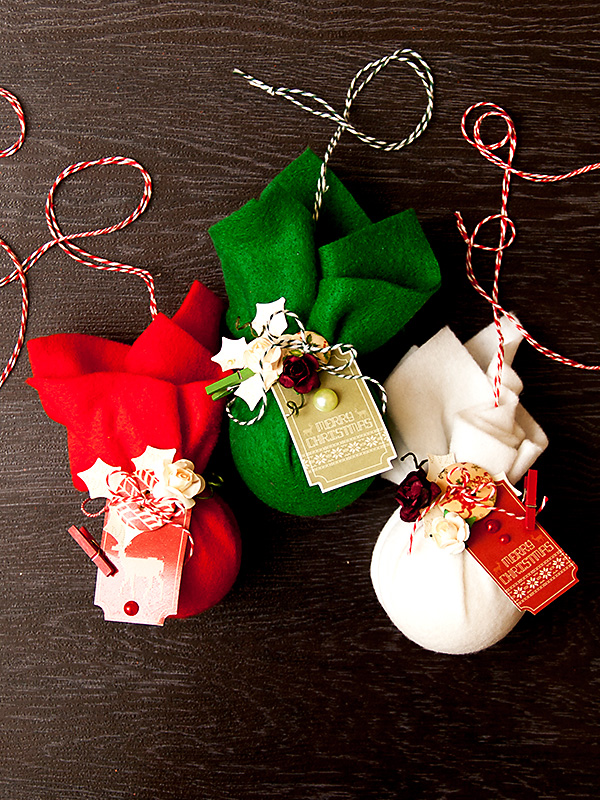 Easy matching Christmas Ornaments with Felt