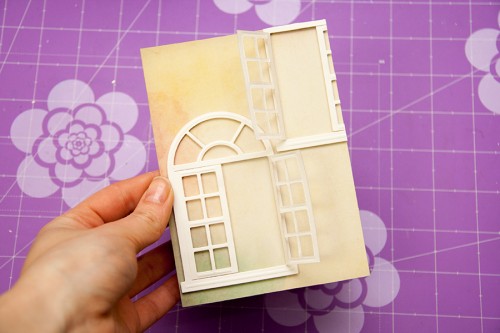 Листівка ручної роботи використовуючи папір DIY Shop від Crate Paper та ніж Window Four S2-052 від Spellbinders