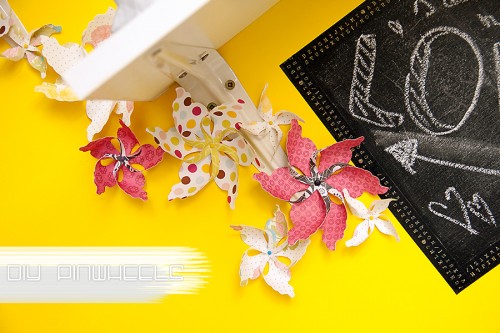 Paper pinwheels as a wall decor