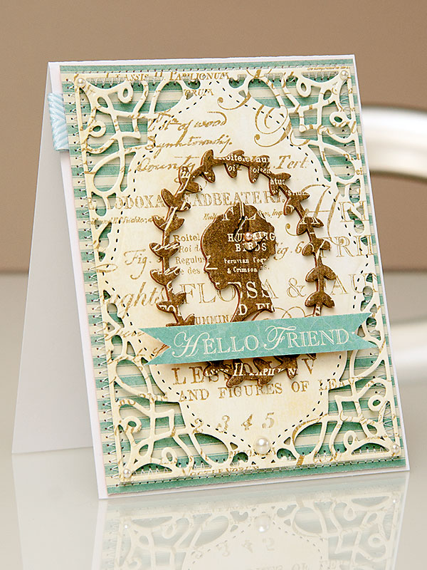 Листівка Hello Friend. Spellbinders Card Creator - A2 Tranquil Moments S5-216 та In'spire - Silhouette IN-010 