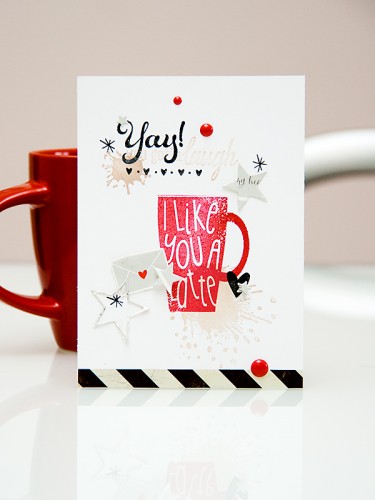 I Like You A Latte Card using stamps from Hero Arts