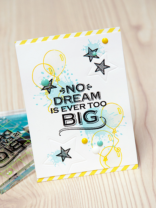 No Dream Is Ever Too Big - Yana Smakula | Using stamps from #HeroArts, inks from #ClearSnap and dies from #Spellbinders