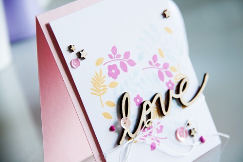 Shaped Stamping - Paper Smooches Love Card