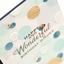 Yana Smakula | A Bokeh background birthday card using stamps from Hero Arts and inks from ClearSnap