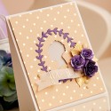 CASD#30 Elegant window card with flowers and gold accents