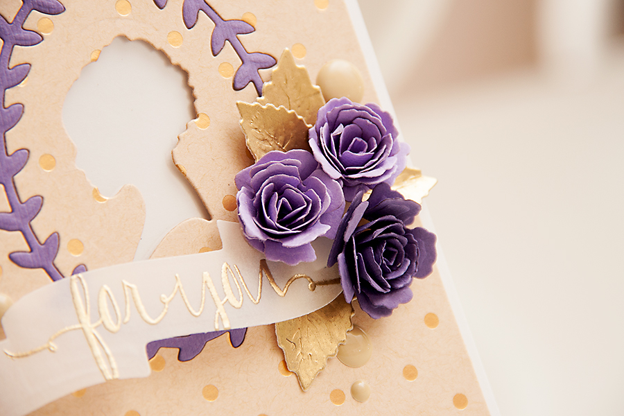 Yana Smakula | Clean & Simple Die Cutting with #Spellbinders | Dies used: IN-010 Silhouette, S5-086 Bitty Blossoms, S5-143 Jewel Flowers and Flourishes, S4-324 Ribbon Banners