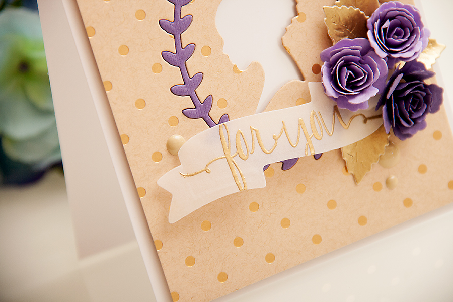 Yana Smakula | Clean & Simple Die Cutting with #Spellbinders | Dies used: IN-010 Silhouette, S5-086 Bitty Blossoms, S5-143 Jewel Flowers and Flourishes, S4-324 Ribbon Banners