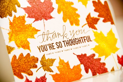 Yana Smakula | Fall Thank You Card with Simon Says Stamp products. For more cardmaking ideas and video tutorials, please visit https://www.yanasmakula.com/?lang=en