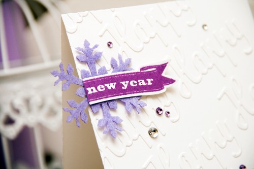 Yana Smakula | Happy New Year Faux Embossed Background Holiday Card Hero Arts. For more cardmaking ideas and videos please visit https://www.yanasmakula.com/?lang=en