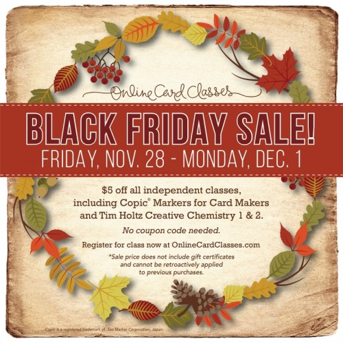 Starting Black Friday: $5 off ALL independent classes!