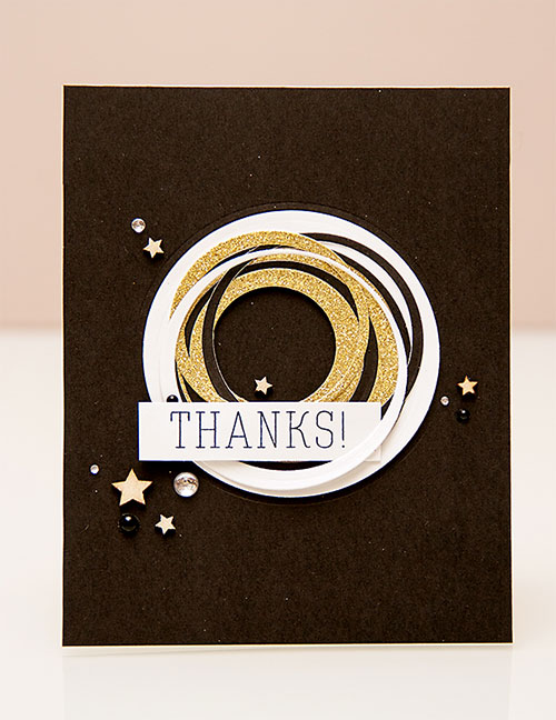 Yana Smakula | Paper Crafts & Scrapbooking Magazine Special Thanks Blog Hop Thanks Card #spellbinders #simonsaysstamp #diecutting #stamping #circles