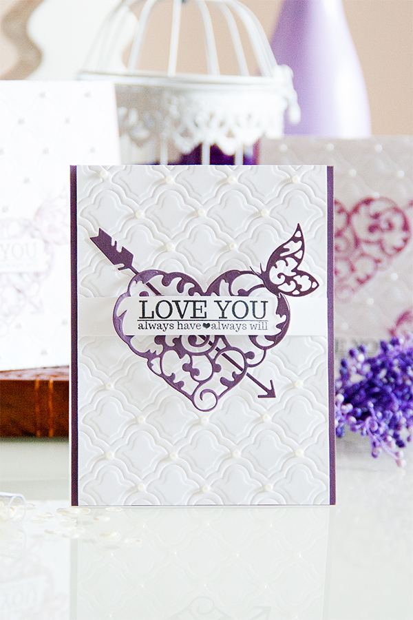 Yana Smakula | Elegant Valentine's Day Cards. For more cardmaking ideas and videos please visit https://www.yanasmakula.com/?lang=en #spellbinders #valentine #love #handmade