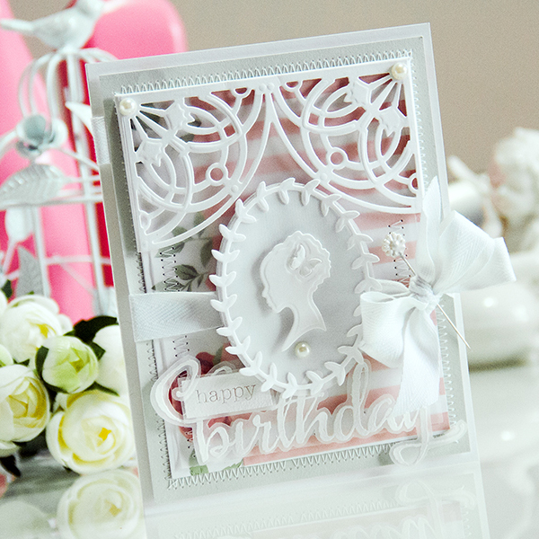 Yana Smakula | Spellbinders Elegant Feminine Birthday Card