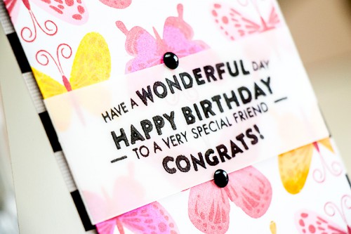 Yana Smakula | Hero Arts - Have a Wonderful Day Birthday Stamped Butterflies Card