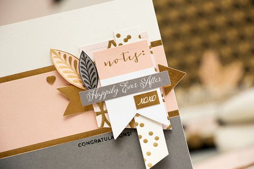 Yana Smakula | Simon Says Stap May Card Kit Wedding Themed Cards #sssck #cardkit #carmaking #wedding #goldandpeach