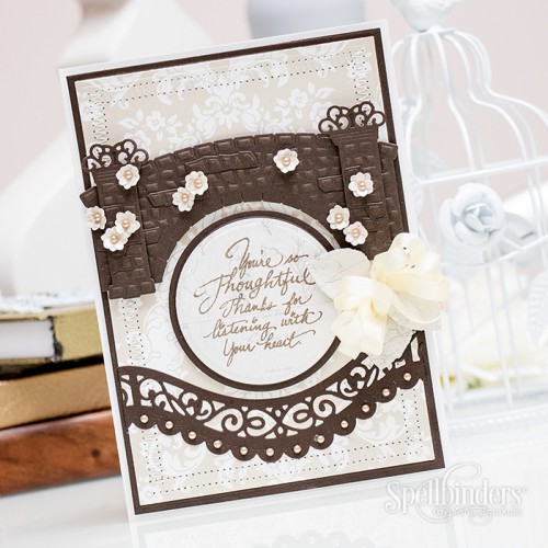 Yana Smakula | Spellbinders Gramma's Bridge Die Thanks For listening Card