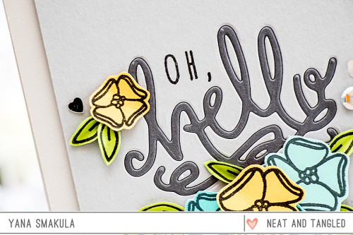 Yana Smakula | Neat & Tangled May 2015 Release. Day 3 - Oh Hello Card featuring Hello Stamp + Die set