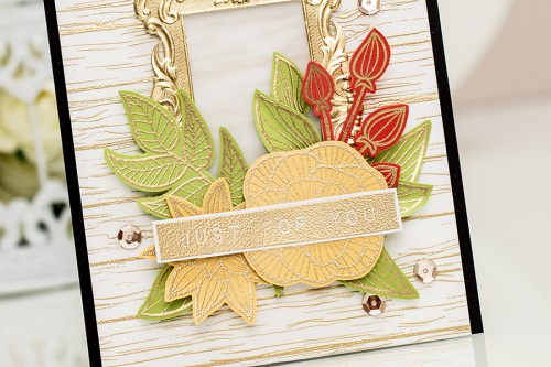 Yana Smakula. Video. Just For You Card using Striped Flowers Altenew Stamping Heat Embossing