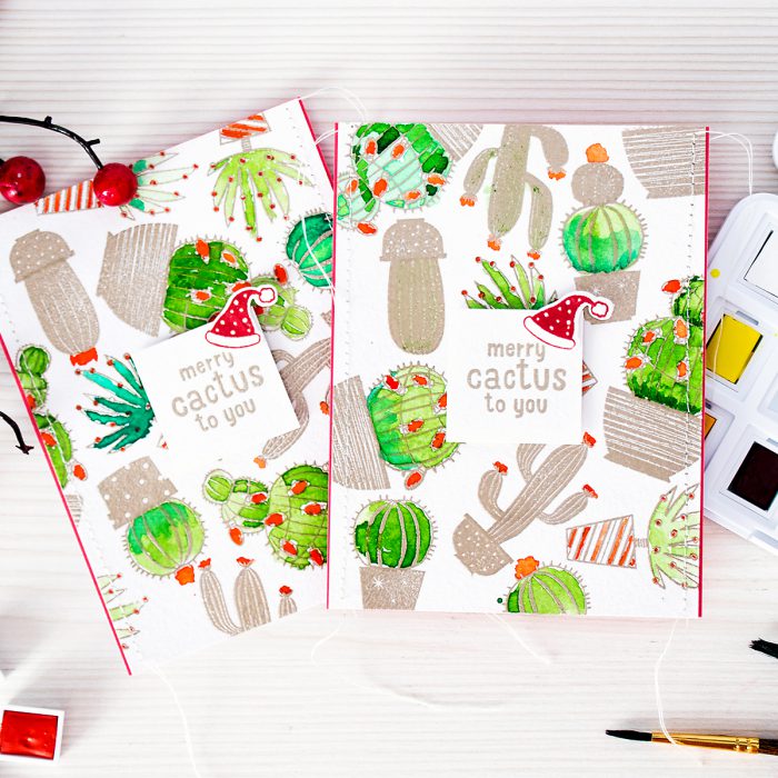 Yana Smakula | Hero Arts Merry Cactus to You Watercolor Holiday Cactus Card. Video