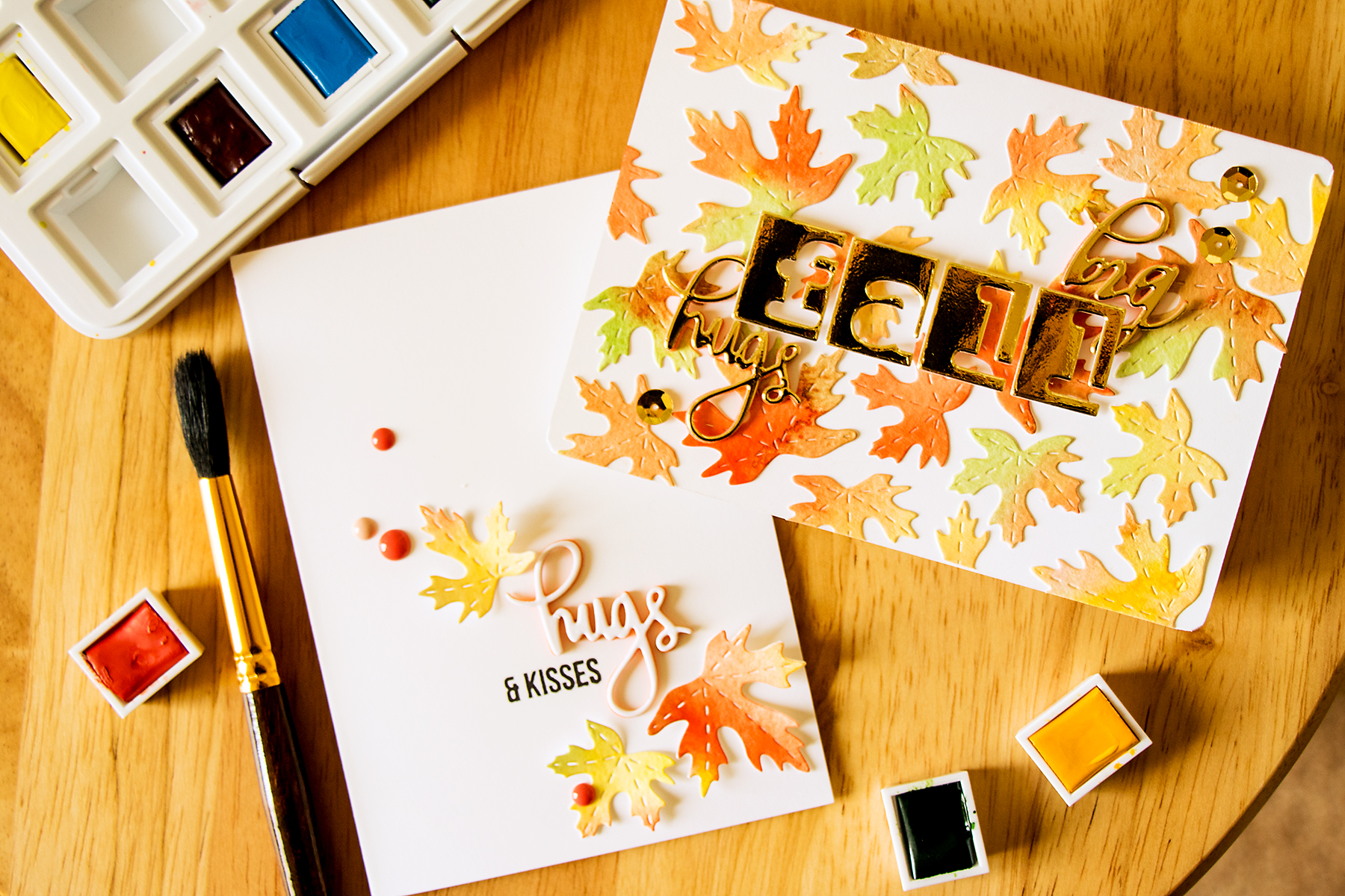 Yana Smakula SSS: Big Fall Watercolor Hugs Cards